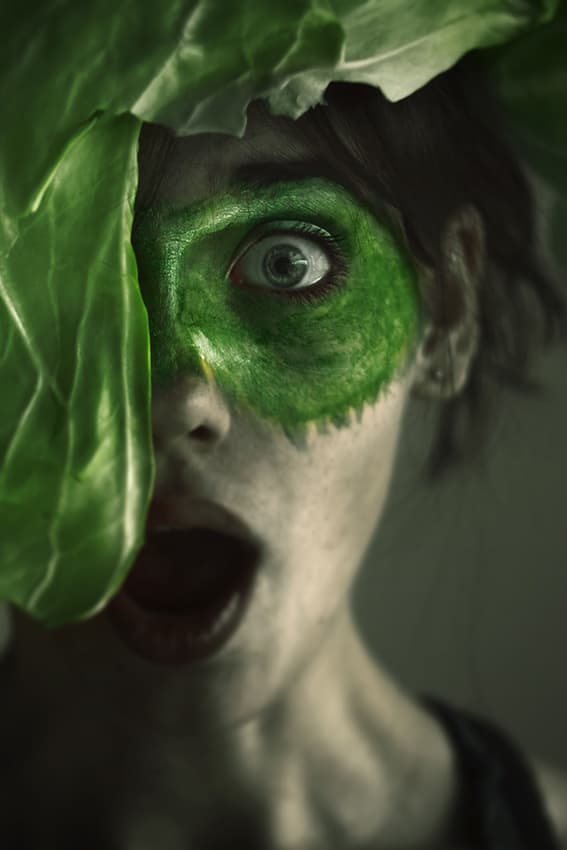 Surprised Green Gaze by Mohammed Baqer — canvas wall art