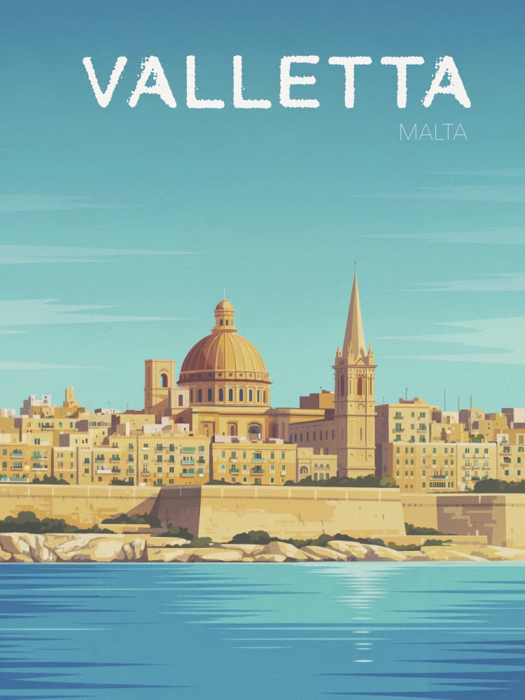 Valletta Grand Harbor View by Andreas Magnusson — canvas wall art