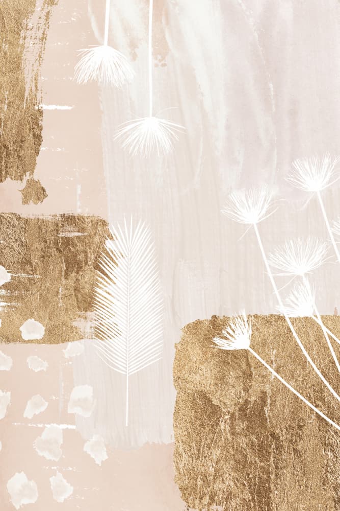 Golden Botanical Abstract by Sally Ann Moss — canvas wall art