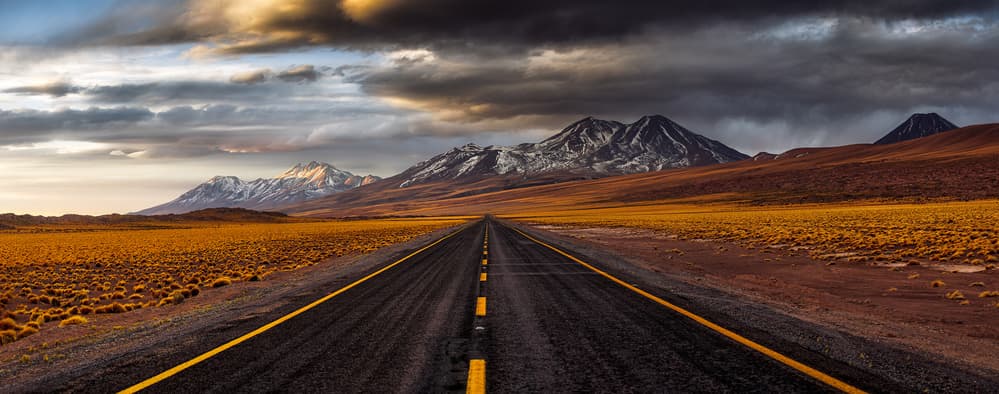 Golden Desert Mountain Road