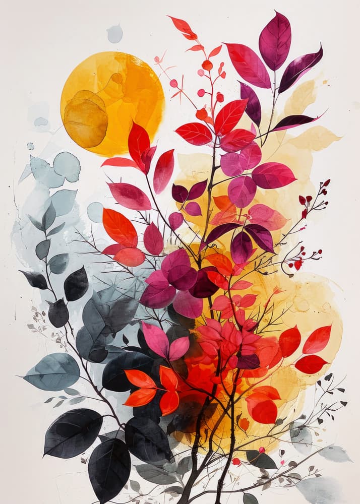 Vibrant Autumn Foliage by Justyna Jaszke — canvas wall art