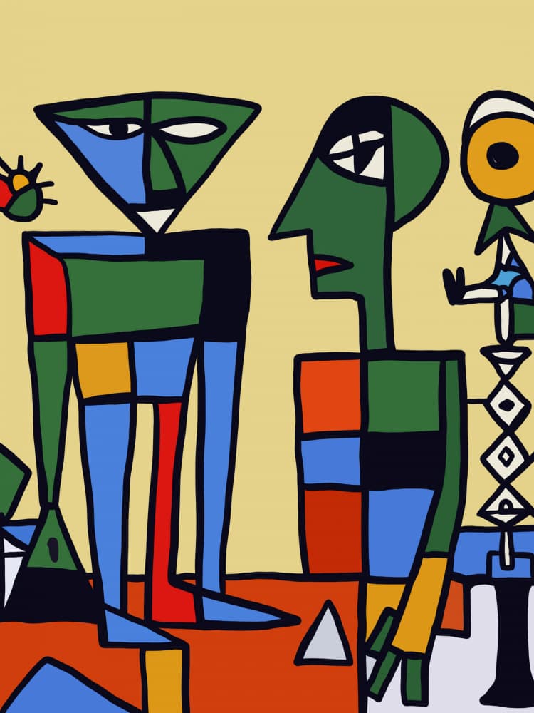 Colorful Geometric Figures by Little Dean — canvas wall art