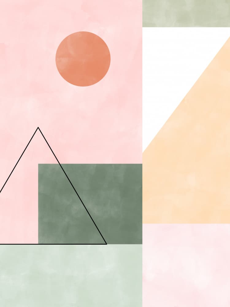 Soft Geometric Landscape by Elena Ristova — canvas wall art
