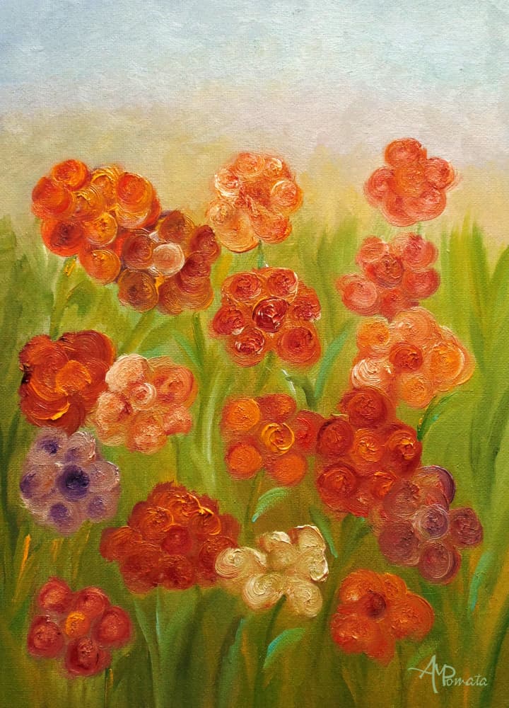 Vibrant Floral Field by Angeles M. Pomata — canvas wall art