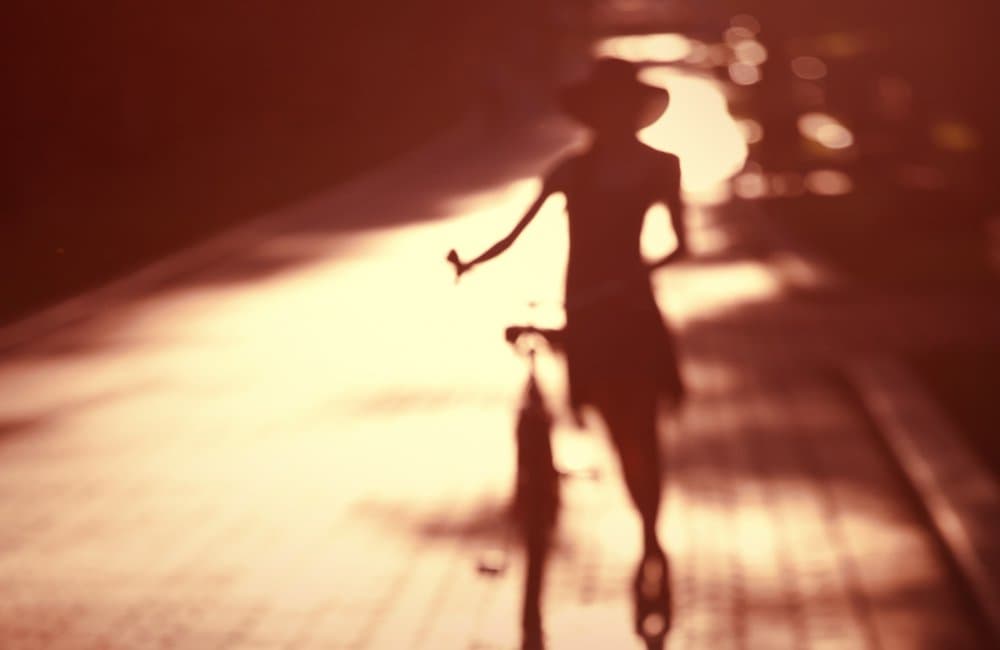 Dreamy Cycling Silhouette by Siarhei Mikhaliuk * — canvas wall art