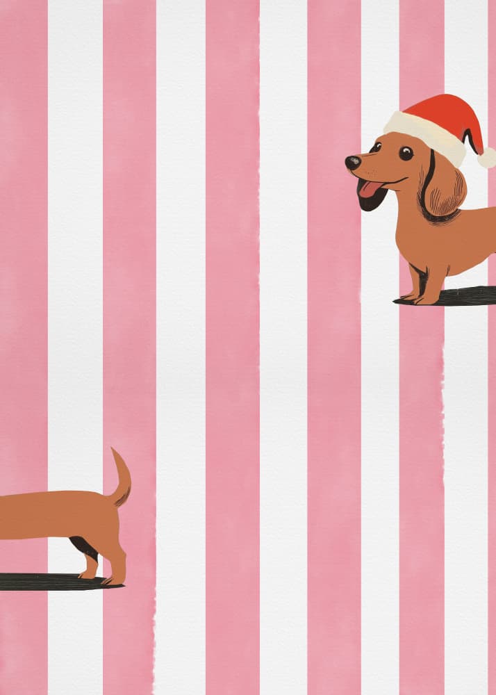Happy Christmas Dachshund by Pictufy Studio — canvas wall art