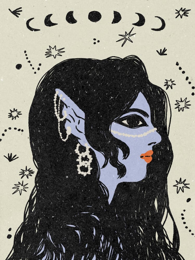 Portrait of a mermaid by NKTN — canvas wall art
