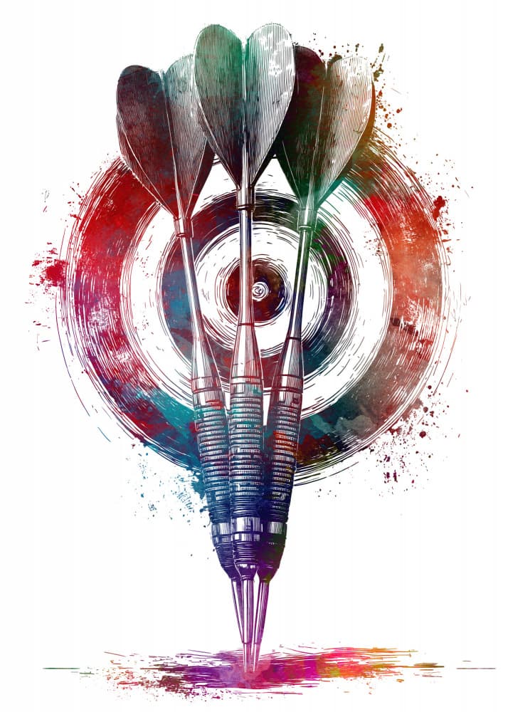 Colorful Darts Target by Justyna Jaszke — canvas wall art