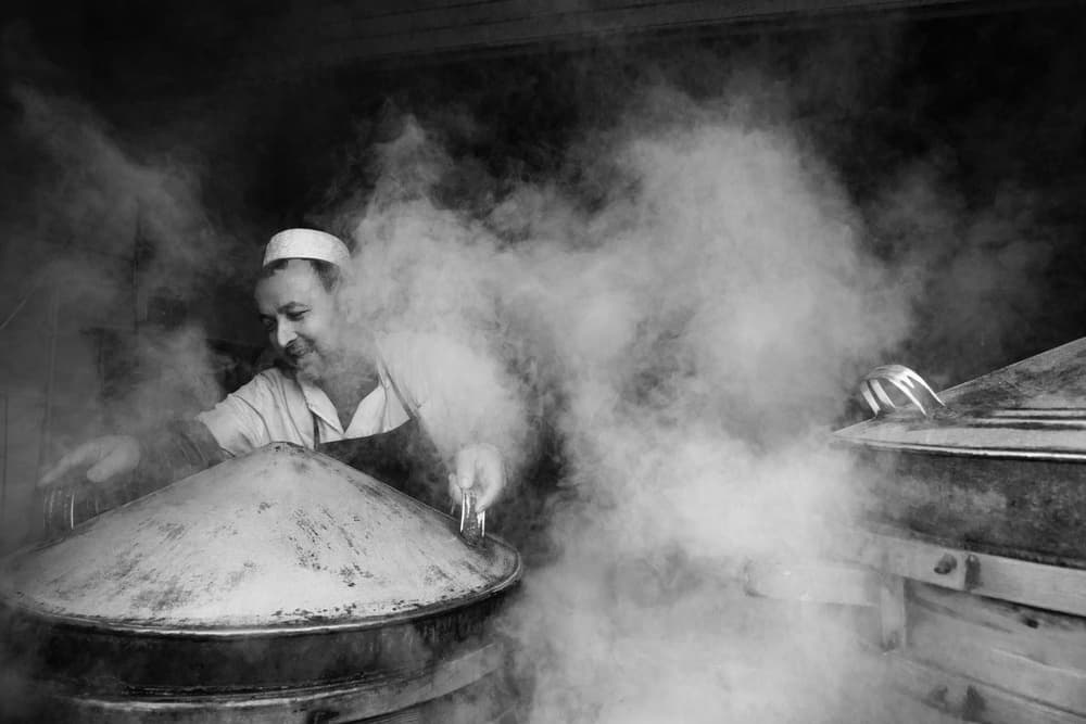 Smiling Chef's Steam by Shirley Shen — canvas wall art