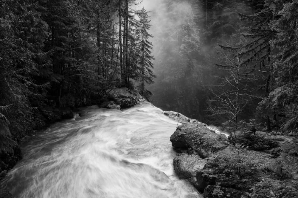 Misty River Flow by James K. Papp — canvas wall art