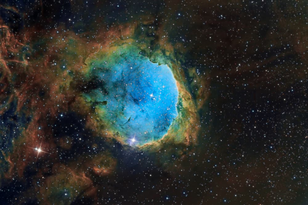 Celestial Blue Nebula by Vikas Chander — canvas wall art