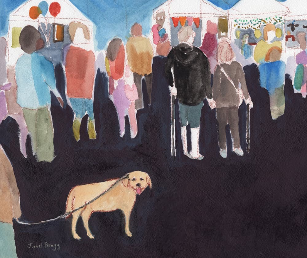 Market Day Stroll by Janel Bragg — canvas wall art