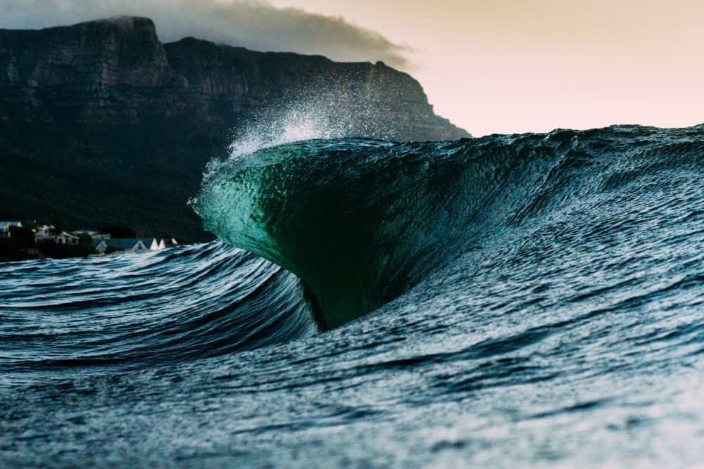 Emerald Wave Barrel by Tyler Walker — canvas wall art