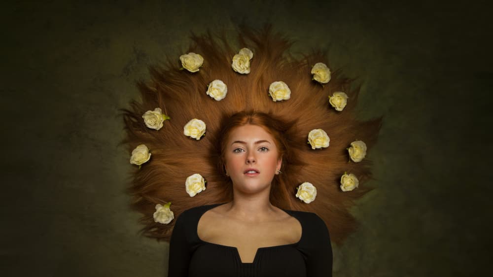 Red Hair Bloom by Kieran O Mahony AIPF — canvas wall art