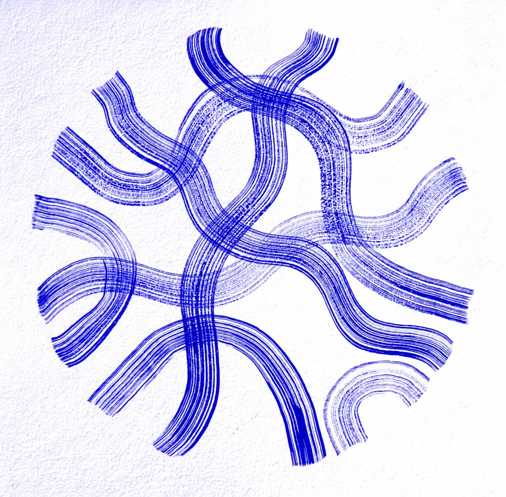 Fluid Blue Lines by Santhosh ch — canvas wall art