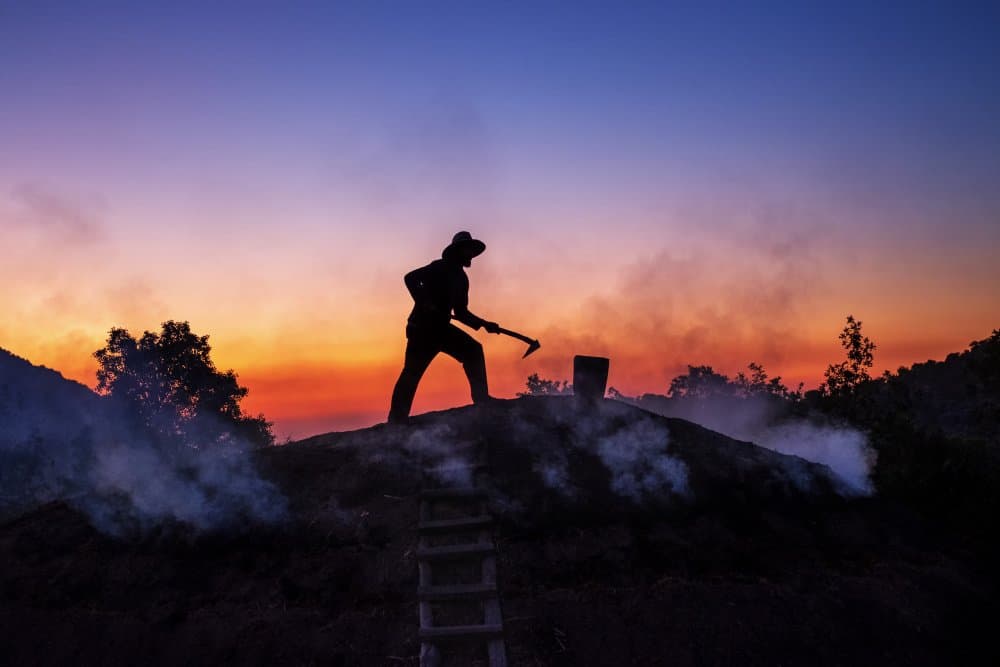 Rural Worker At Sunset by durmusceylan — canvas wall art