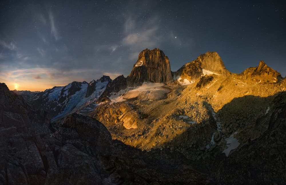 Golden Alpine Night by Yan Zhang — canvas wall art