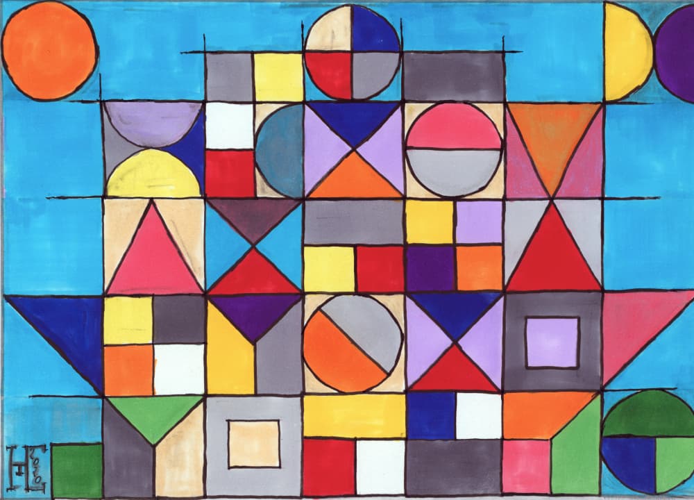 Colorful Geometric Shapes by Tim Hoinkis — canvas wall art