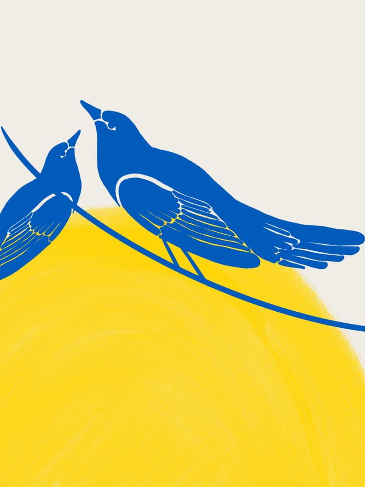 Hopeful Blue Birds by Studio Palette — canvas wall art
