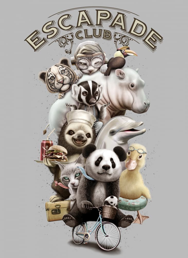 Whimsical Animal Escapade by Adam Lawless — canvas wall art