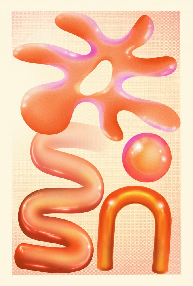 Playful Glossy Shapes by The Art Concept — canvas wall art