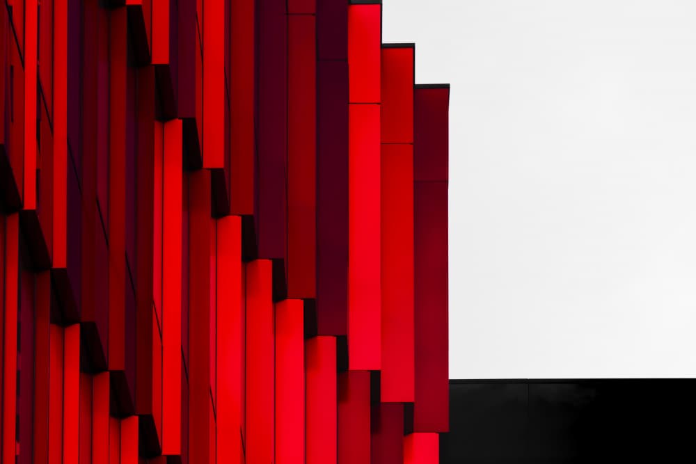 Dynamic Red Architecture by Andy Dauer — canvas wall art