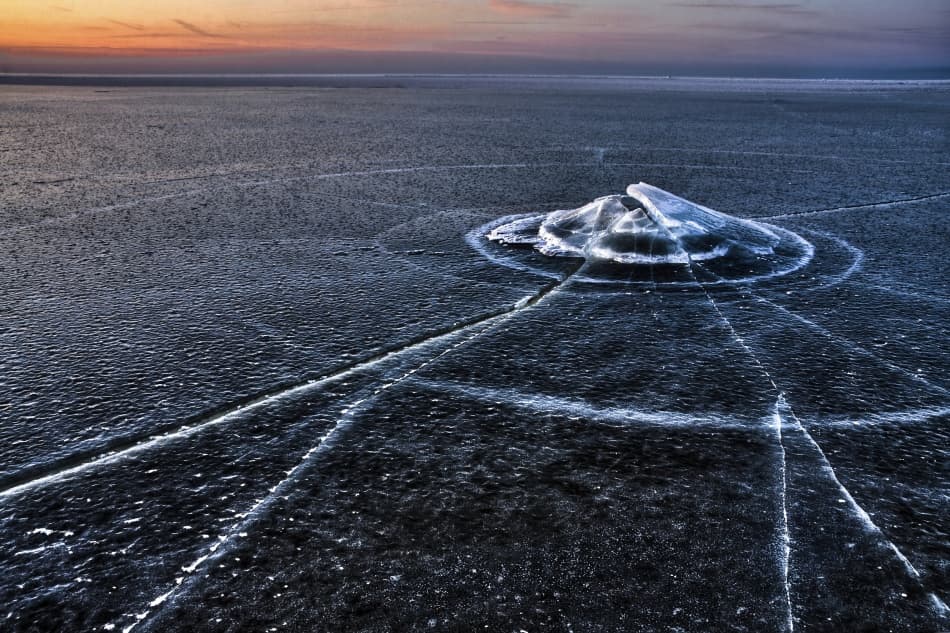 Ice Mound Sunset by Eriks Zilbalodis — canvas wall art