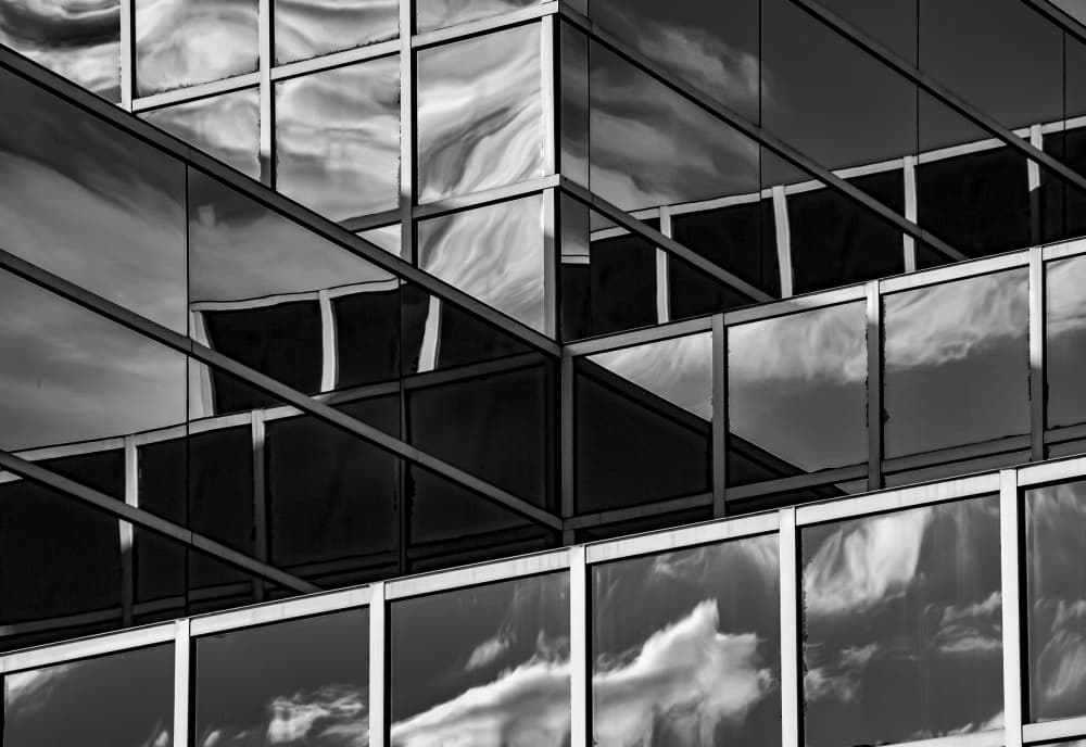 Geometric Cloud Reflections by Andrew Beavis — canvas wall art