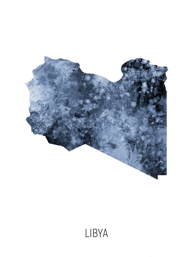 Textured Libya Map by Michael Tompsett — canvas wall art