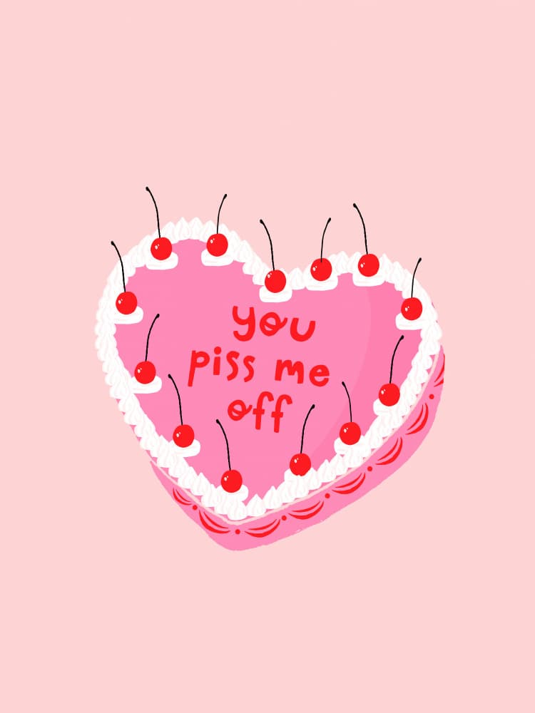 Sarcastic Heart Cake by Aislinn Simmonds — canvas wall art