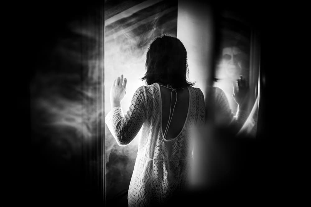 Woman's Ethereal Reflection by Macarus — canvas wall art