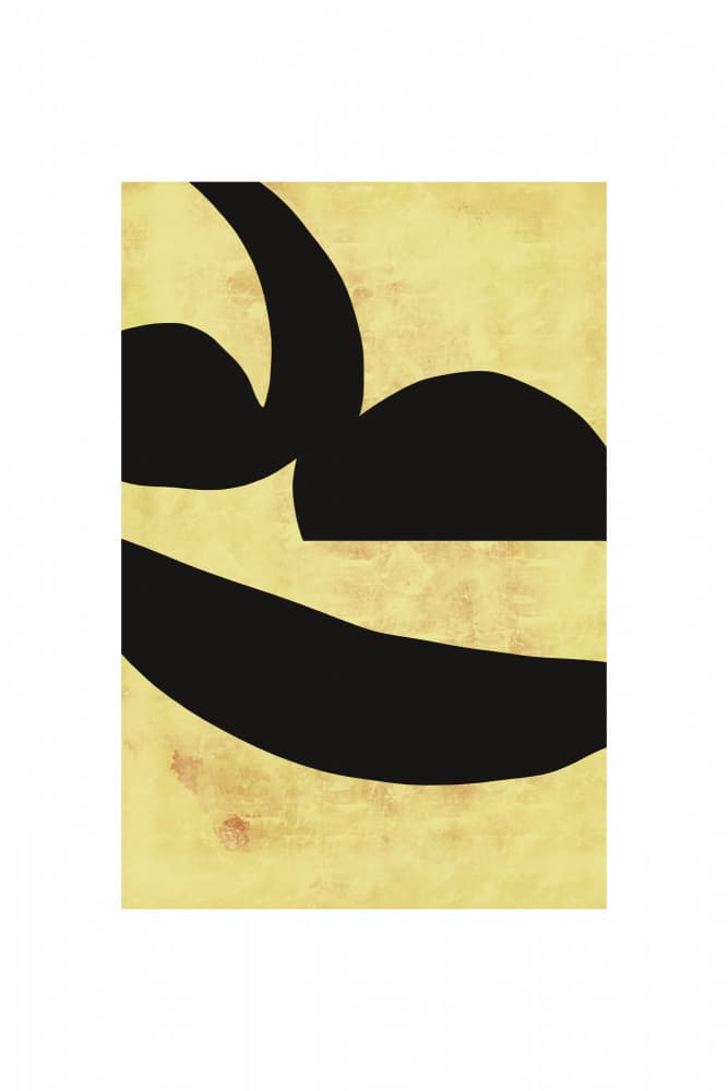 Bold Black Yellow Abstract by cartissi — canvas wall art