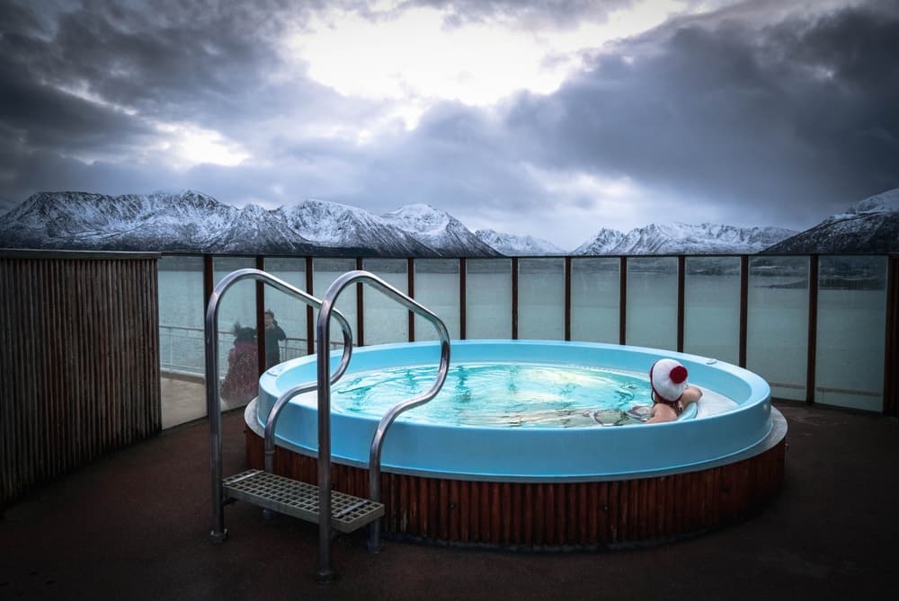 Winter Mountain Hot Tub by Mette Caroline Strøksnes — canvas wall art