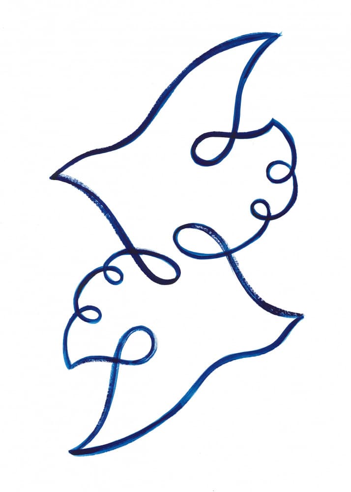 Two Stylized Manta by Isabelle Brent — canvas wall art