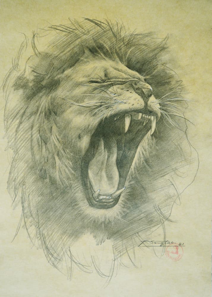 lion by Hongtao Huang — canvas wall art