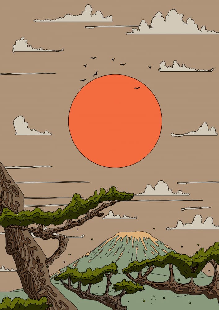 Rising Sun Over Fuji by Nicholas — canvas wall art