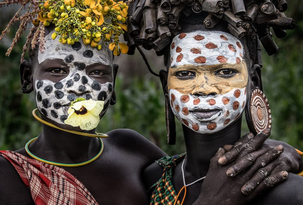 Painted Tribal Faces by Joxe Inazio Kuesta Garmendia — canvas wall art