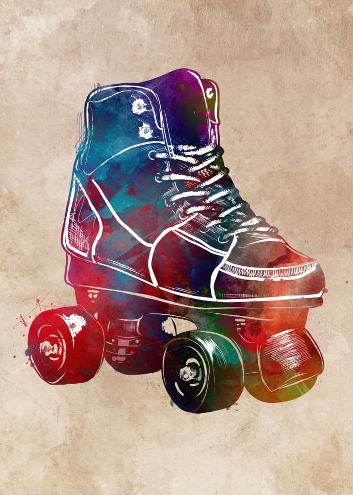 Vibrant Roller Skate by Justyna Jaszke — canvas wall art
