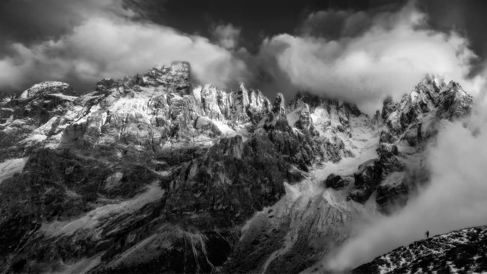 Dramatic Mountain Hiker by Donald Luo — canvas wall art