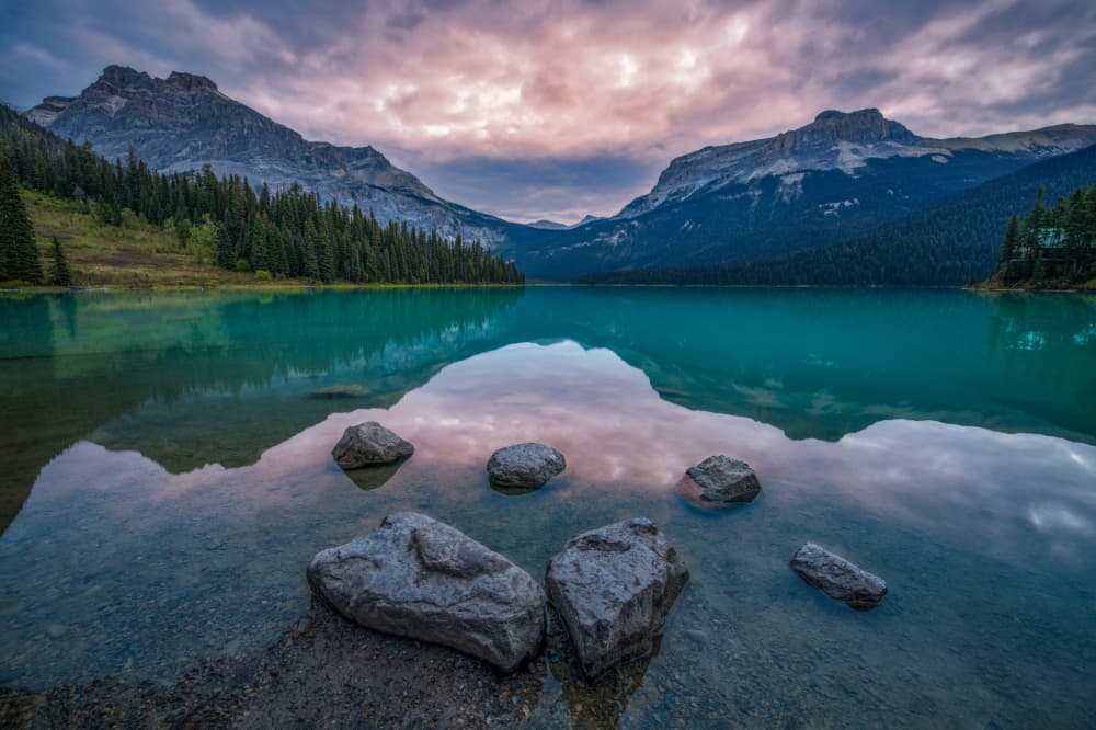 Serene Lake Mountain Reflection by Ambar Saha — canvas wall art