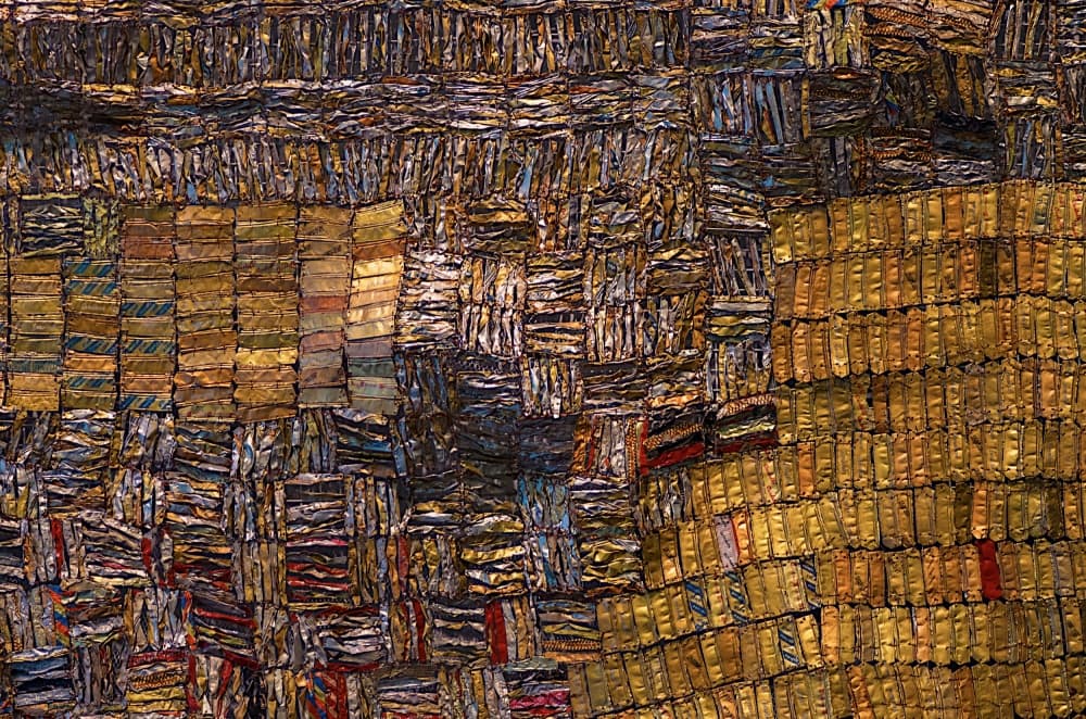 Golden Industrial Texture by Christophe L — canvas wall art