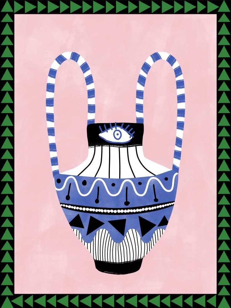Folk Art Eye Vase by Elena Ristova — canvas wall art