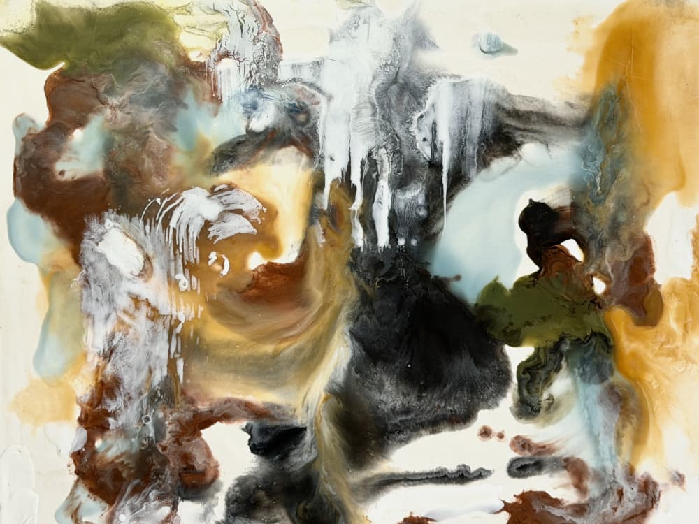 Fluid Earth Tones by Ferdos Maleki — canvas wall art