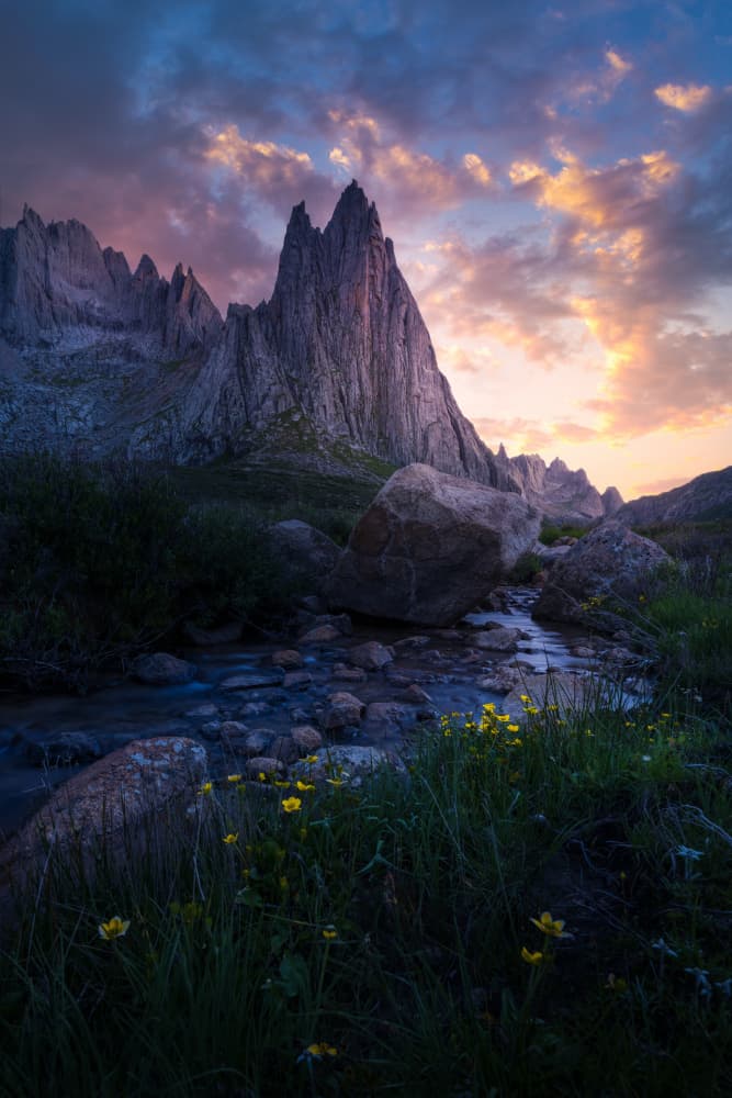 Twilight Mountain Stream by Simoon — canvas wall art