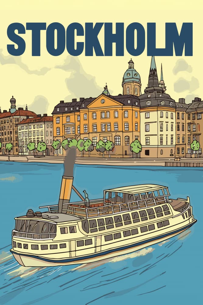 Stockholm Steamboat Journey by Andreas Magnusson — canvas wall art