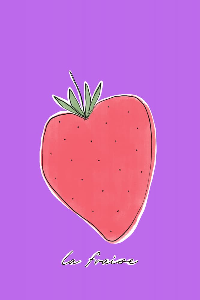 Stylized Strawberry Delight by uplusmestudio — canvas wall art
