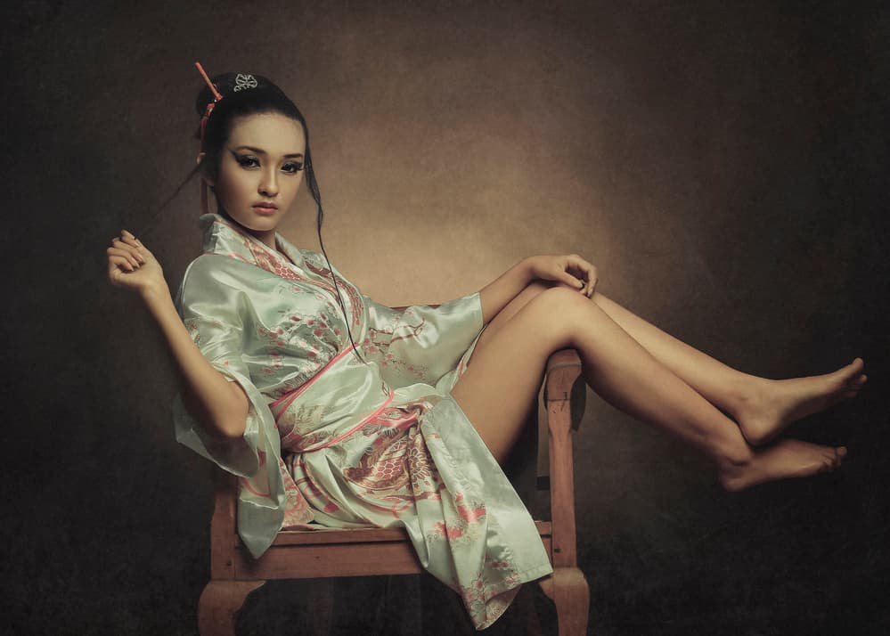 Elegant Kimono Woman by Djayent Abdillah — canvas wall art