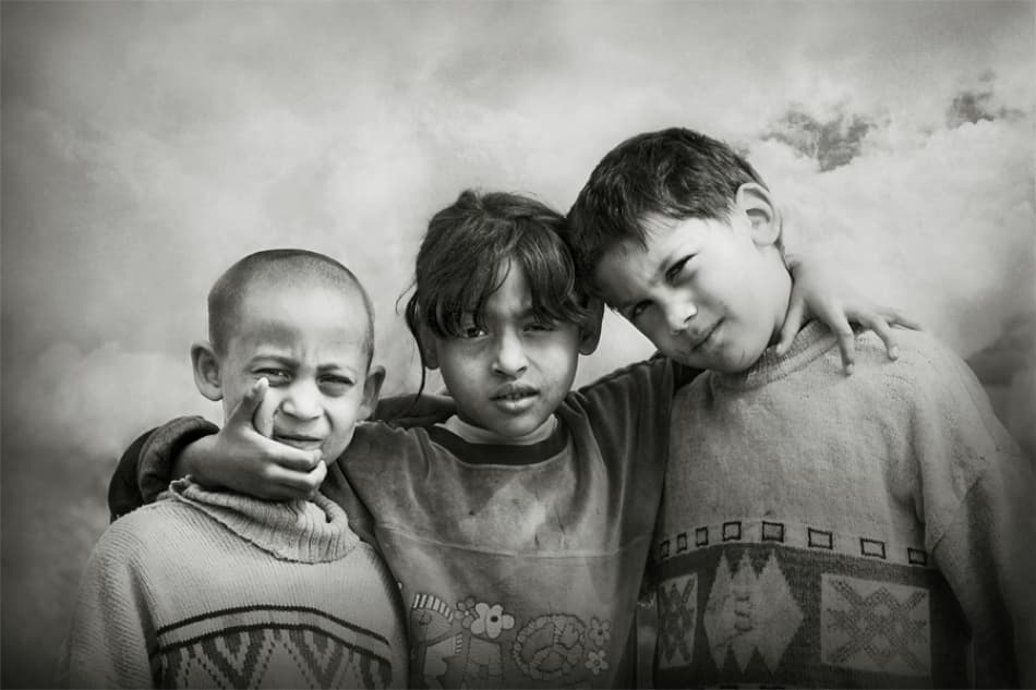 Three Young Friends by Ileana Bosogea-Tudor — canvas wall art