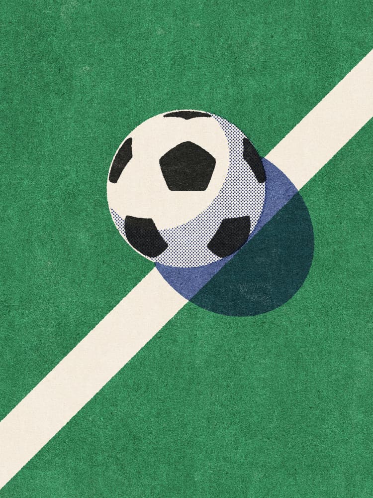 Classic Soccer Field Ball by Daniel Coulmann — canvas wall art