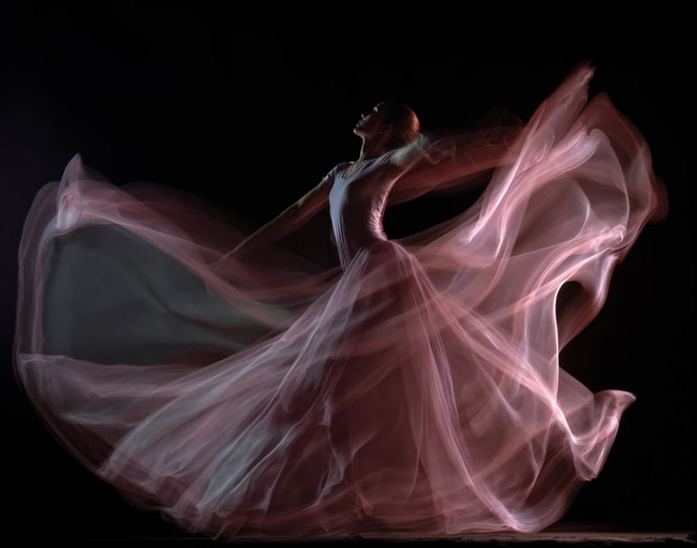 Graceful Dancer Flowing Fabric by DDiArte — canvas wall art
